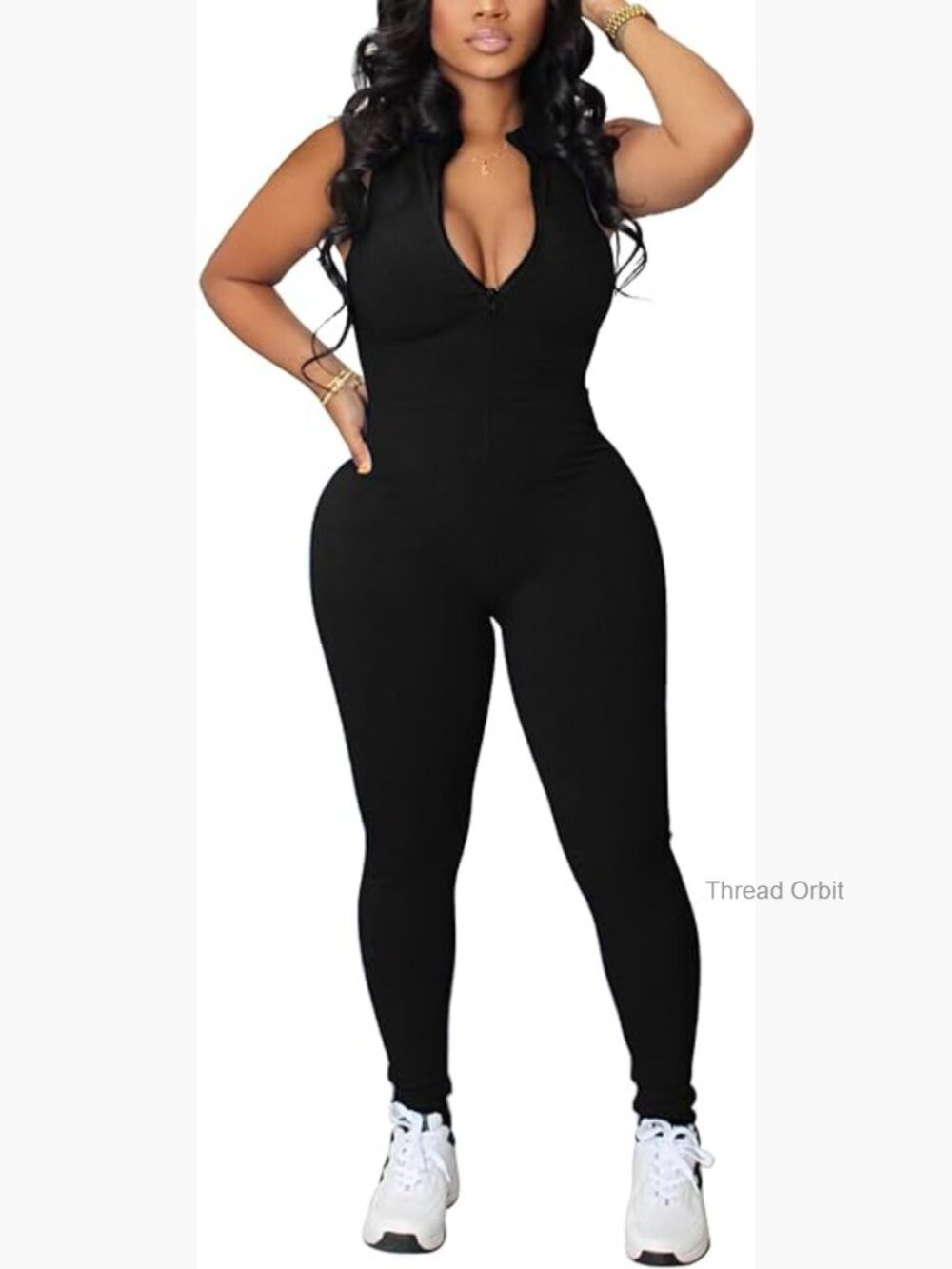 Sleeveless Ribbed Bodycon Jumpsuit Romper Plus Size Casual Summer One Piece